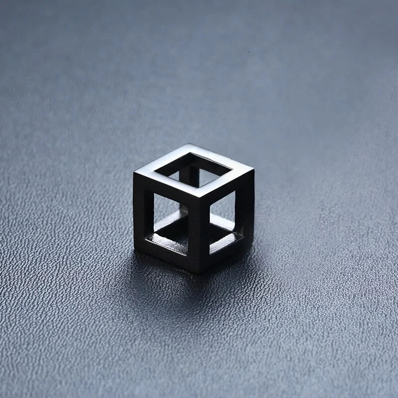 Retro Hollow Cube Pendant Necklace WEM Support (www.WEM.support)