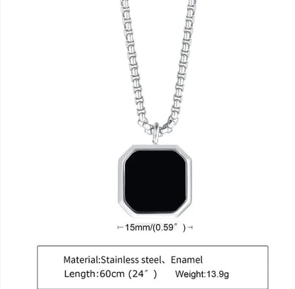Eclipse Square Stainless Steel Pendant Necklace WEM Support (www.WEM.support)