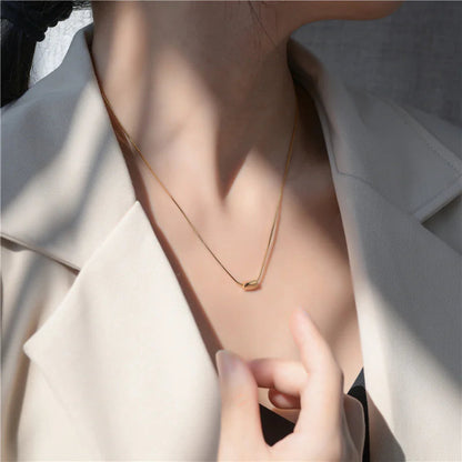 Geometric Snake Bone Necklace HejK.com