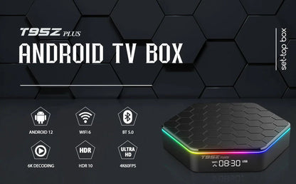 2023 Upgraded T95Z Plus Smart Android 12.0 TV Box Quad Core 6K HD Stream Player WEM Support (www.WEM.support)