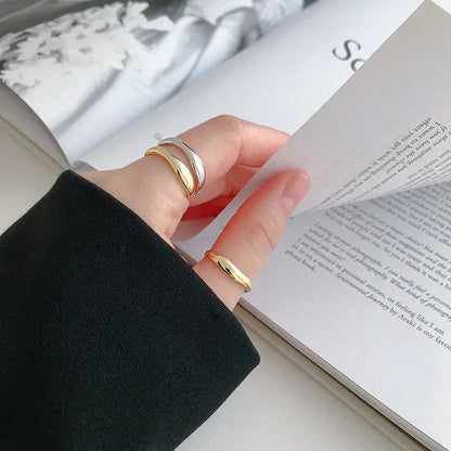 XIYANIKE Silver Color  Irregular Wave Rings WEM Support (www.WEM.support)