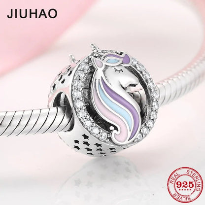 Fashion Sterling Silver Patron Saint Unicorn Beads Charm WEM Support (www.WEM.support)