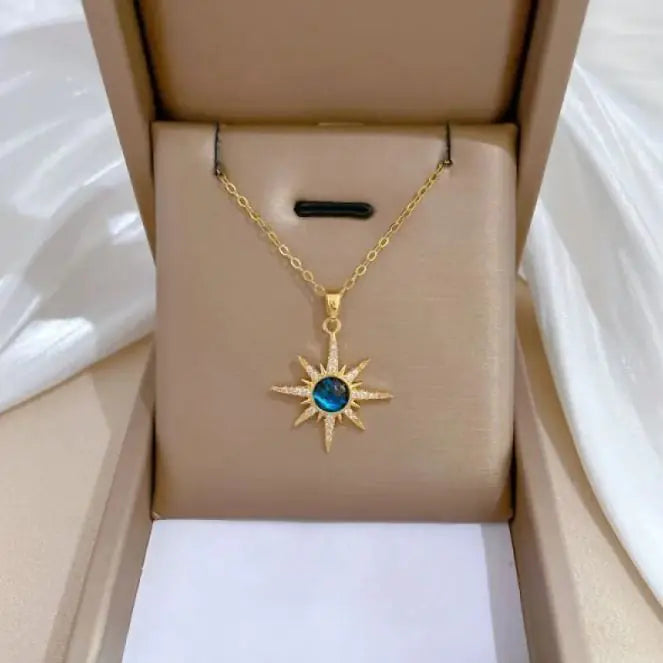 Dream Planet Necklace Stainless Steel Blue Butterfly WEM Support (www.WEM.support)