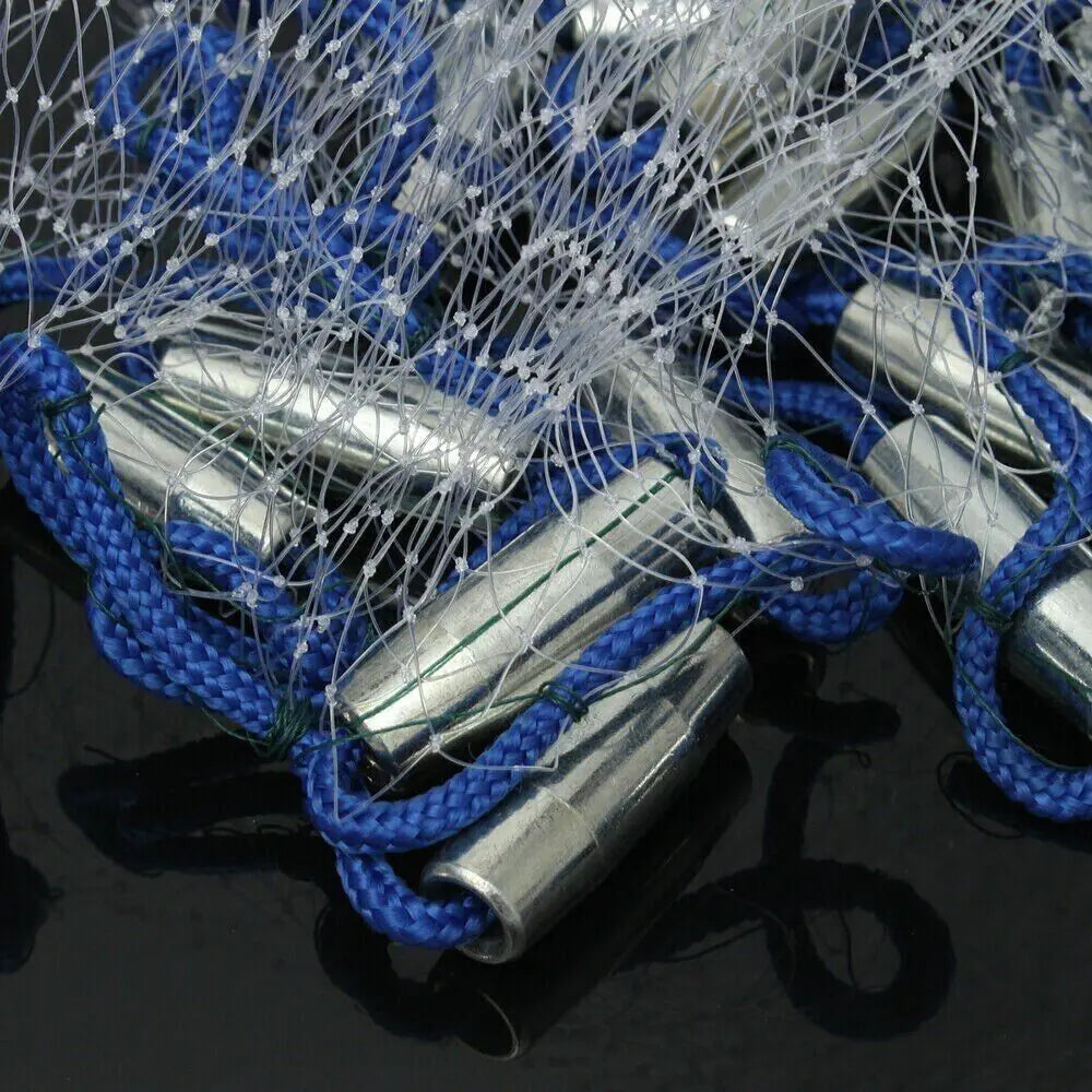 6/8/10/12/16FT Fishing Cast Net Bait Easy Throw Hand Cast Strong Nylon Mesh USA WEM Support (www.WEM.support)