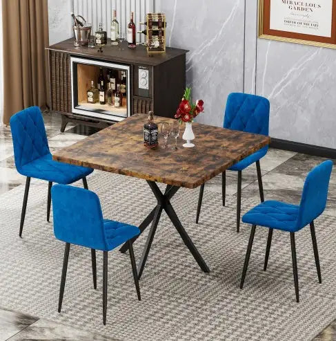 Square Dining Table, Mid Century Modern Square Dining Table For 4-6 Person, Coffee Table For Kitchen Dining Room, Office, Save Space WEM Support (www.WEM.support)
