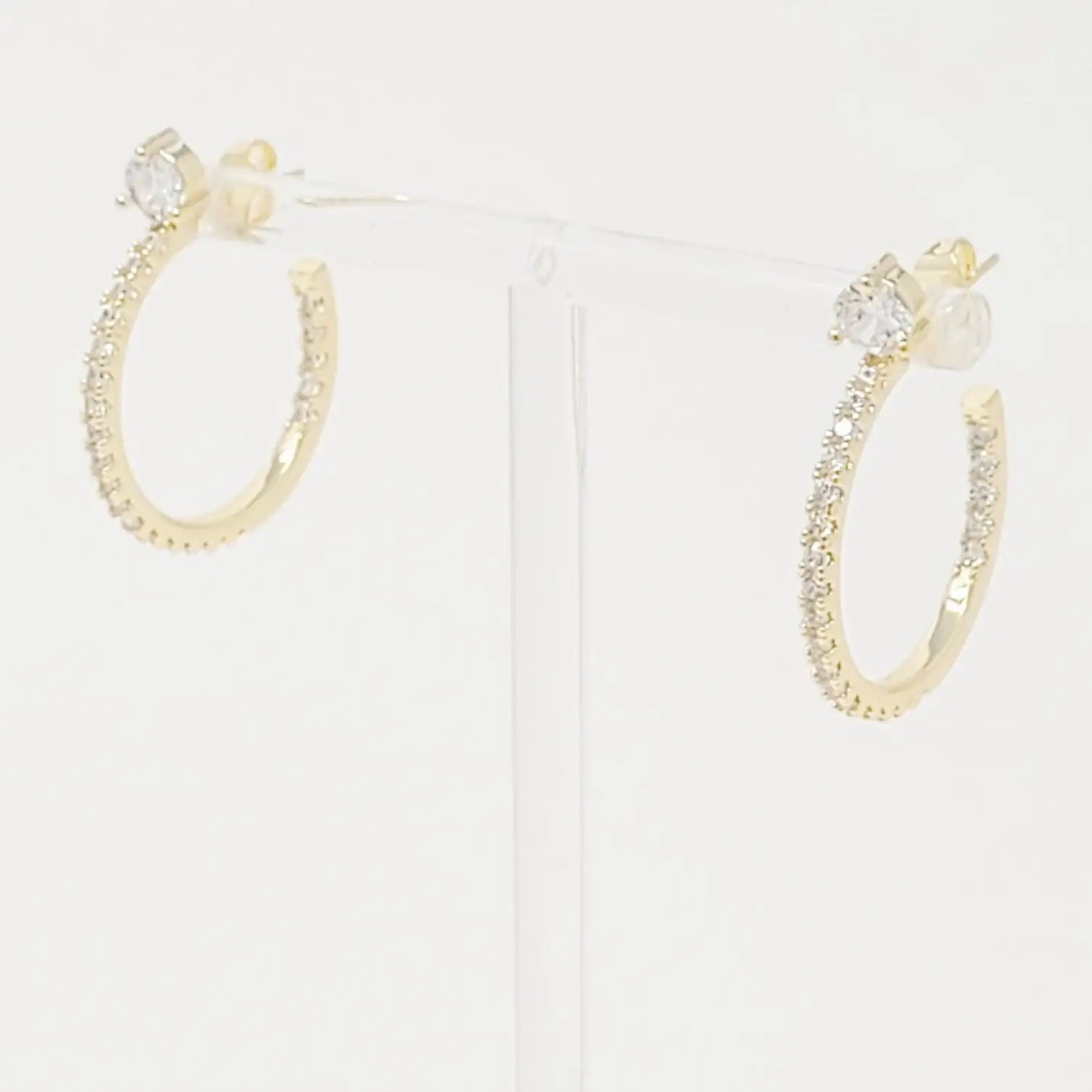Diamond On Top Hoop Earrings WEM Support (www.WEM.support)