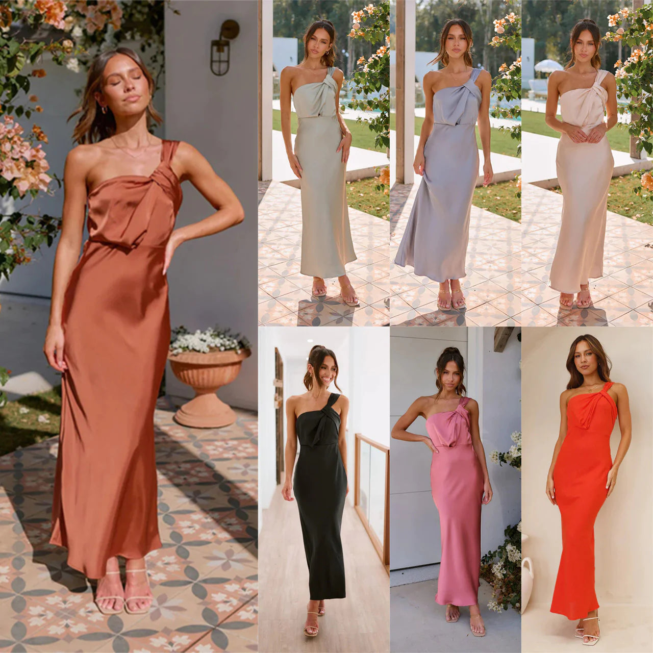 Elegant One-Shoulder A-Line Dress HejK.com