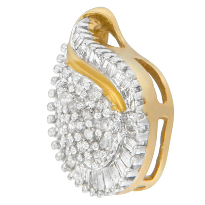 Colar com Pingente de Lágrima em Ouro Amarelo 10K com Diamantes de Corte Misto (0.5 cttw, Cor J-K, Clareza I2-I3) WEM Support (www.WEM.support)