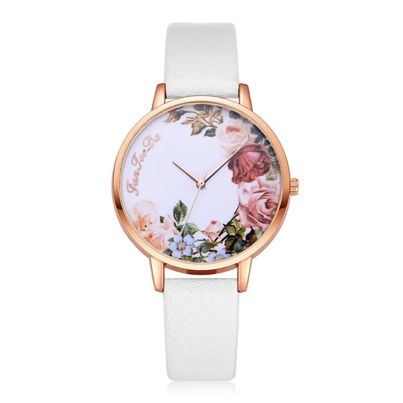 Simple White Floral Watch WEM Support (www.WEM.support)
