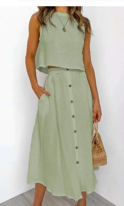 Solid Color Vest & Skirt Set WEM Support (www.WEM.support)