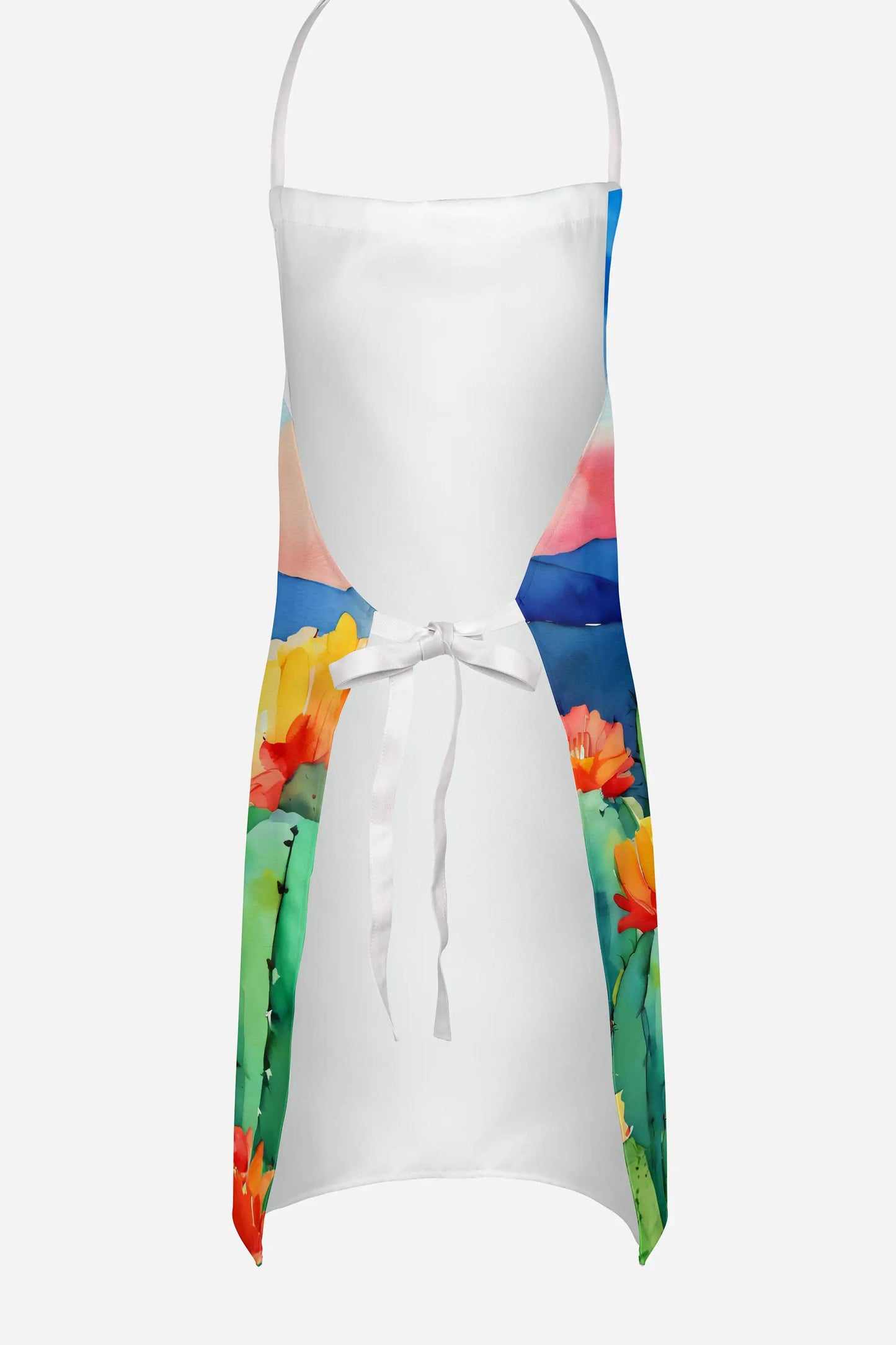 Arizona Saguaro Cactus Blossom in Watercolor Apron WEM Support (www.WEM.support)