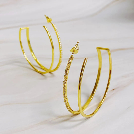 Doubled Open Top Hoop Earrings WEM Support (www.WEM.support)