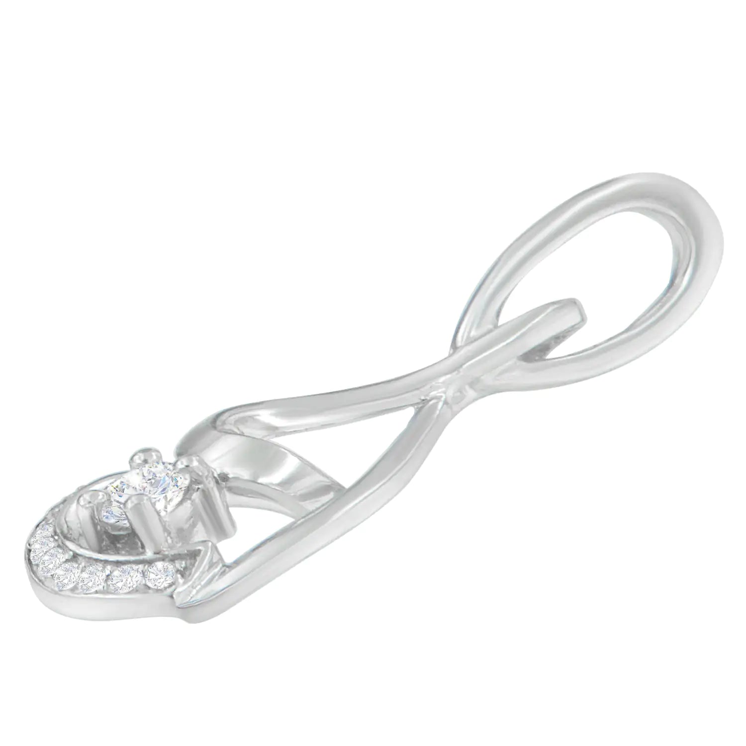 Espira 10K White Gold 1/4 cttw Round Cut Diamond Spiral Link Pendant Necklace (H-I, I1-I2) WEM Support (www.WEM.support)