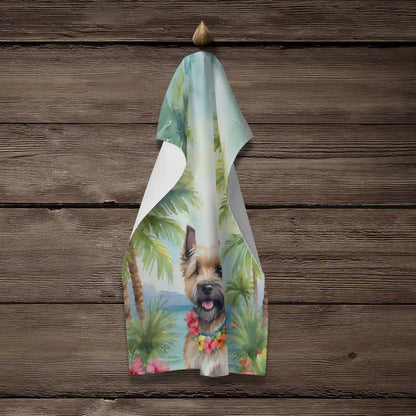 Cairn Terrier Luau Kitchen Towel WEM Support (www.WEM.support)