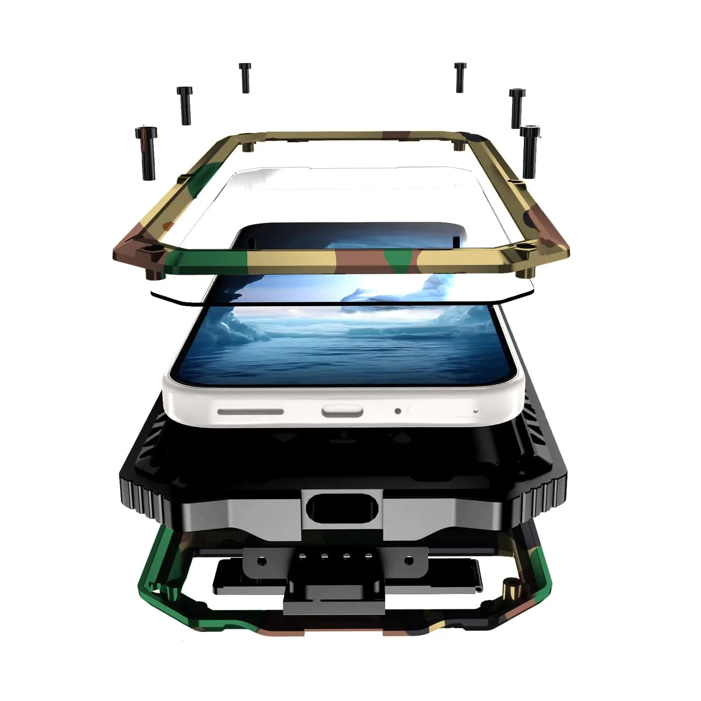 for Google Pixel 9 Pro XL Case Metal Heavy Duty Phone Case para Built-in Screen Protection Full Body Protective Dust Proof Military Grade Rugged 2024 Red