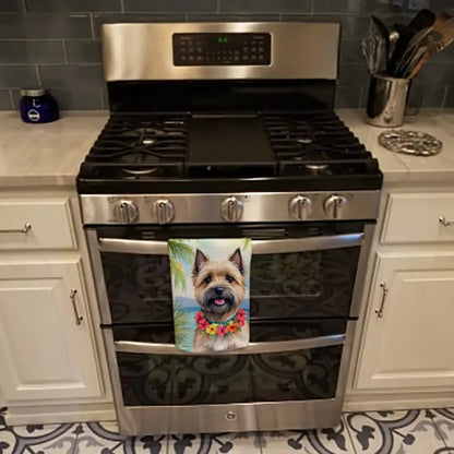 Cairn Terrier Luau Kitchen Towel WEM Support (www.WEM.support)