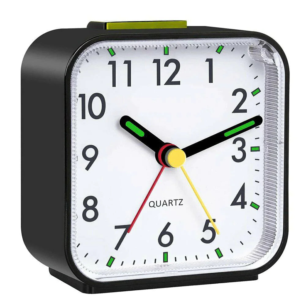LED Desk Alarm Clock Nightlight Snooze Quiet Non Ticking Battery Powered Bedroom WEM Support (www.WEM.support)