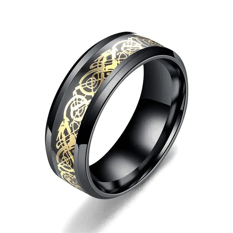 Stainless steel dragon pattern ring WEM Support (www.WEM.support)