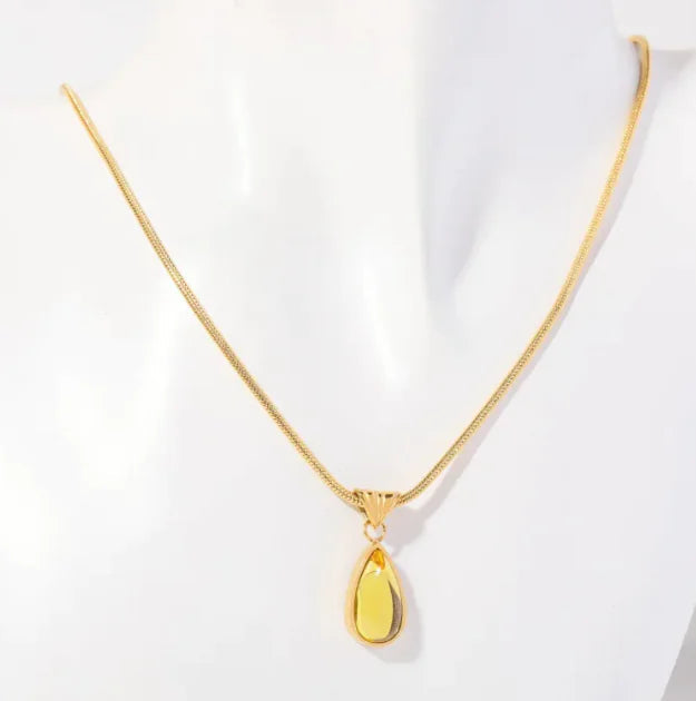 Blue Ocean Water Drop Necklace WEM Support (www.WEM.support)