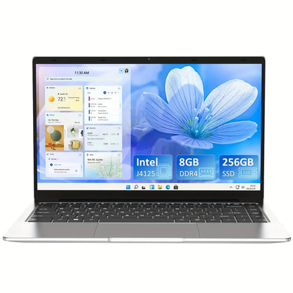 KurieTim Laptop Computer 8GB DDR4 256GB SSD Quad-Core Intel Celeron J4125(Up to 2.7GHz) 14.1 inch 1080P FHD Traditional Laptops WiFi Webcam USB3.0 Mini HDMI Windows 11 Pro