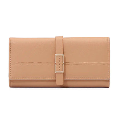 Tri-fold Clutch with Long Metal Buckle Design HejK.com Marketplace LLC