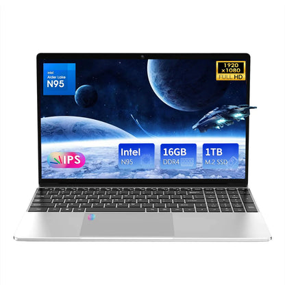 GXMO Laptop Computer Intel 12th N95(Up to 3.4GHz) Quad core 16GB RAM 1TB SSD 15.6-inch Laptop with Fingerprint Reader Unlock Backlit Keyboard USB3.0 6000mAh Battery