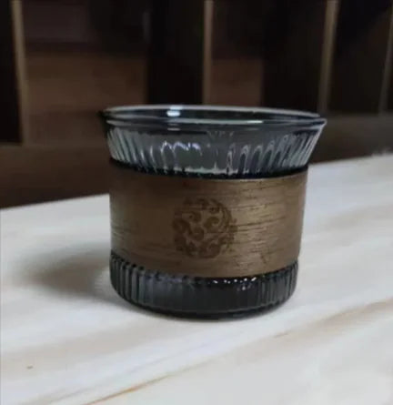 Premium High-Borosilicate Glass Vertical Grain Drinkware WEM Support (www.WEM.support)