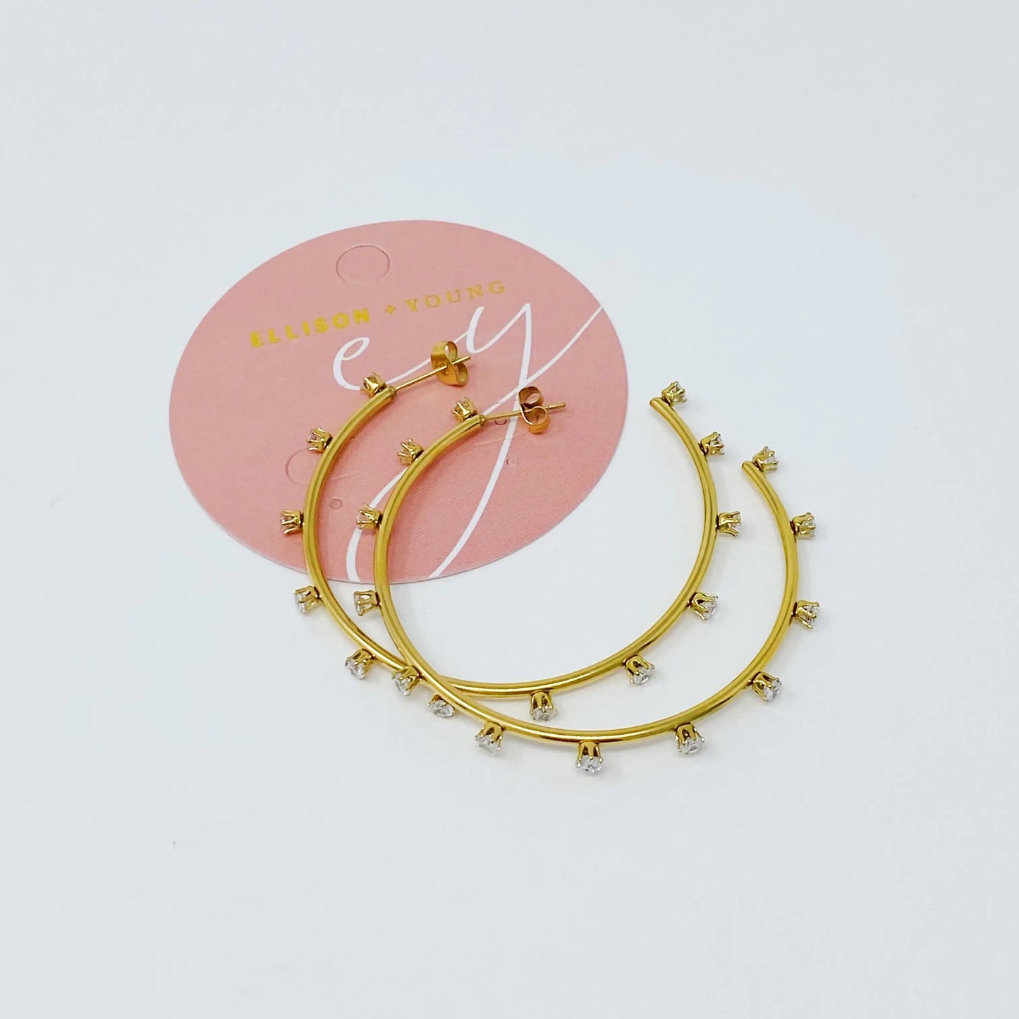 Slim & Jeweled Hoop Earrings WEM Support (www.WEM.support)