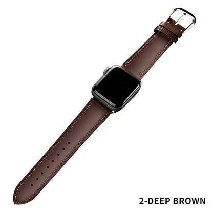 Brown Leather Band for Apple Watch WEM Support (www.WEM.support)