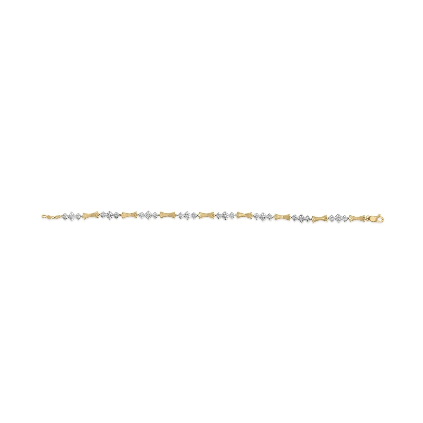 10k Gold 1/3 Cttw Diamond Miracle Set Alternating Bar and Link Bracelet (I-J Color, I1-I2 Clarity) - 7.75" Inches WEM Support (www.WEM.support)