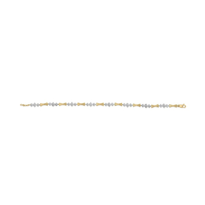 10k Gold 1/3 Cttw Diamond Miracle Set Alternating Bar and Link Bracelet (I-J Color, I1-I2 Clarity) - 7.75" Inches WEM Support (www.WEM.support)