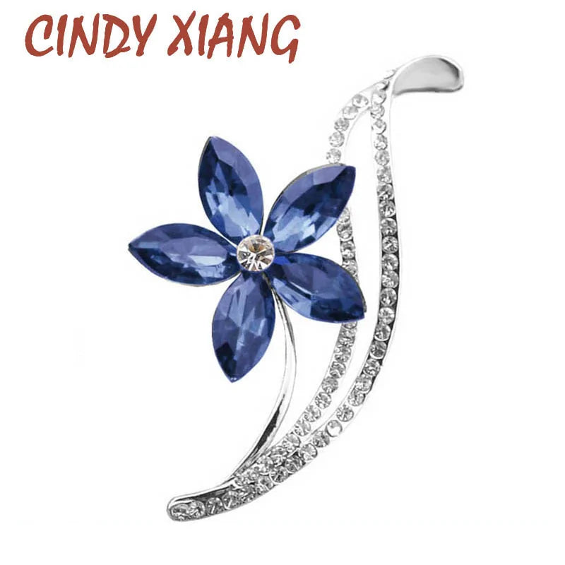 Elegant Blue Flower Brooch WEM Support (www.WEM.support)