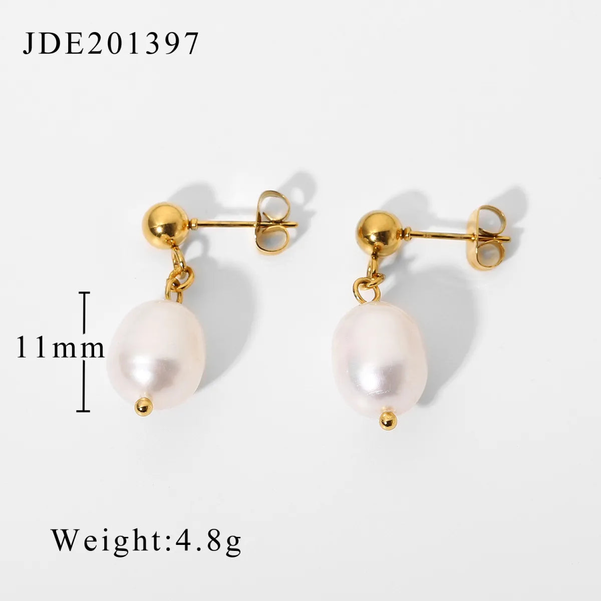 Fashionable Stainless Steel Pearl Earrings HejK.com
