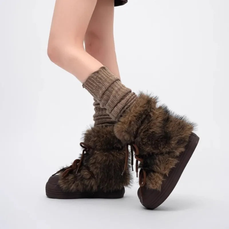 Thick Bottom Increased Fur Short Snow Boots WEM Support (www.WEM.support)