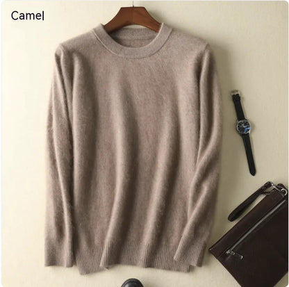 Thick Cashmere Round Neck Sweater WEM Support (www.WEM.support)
