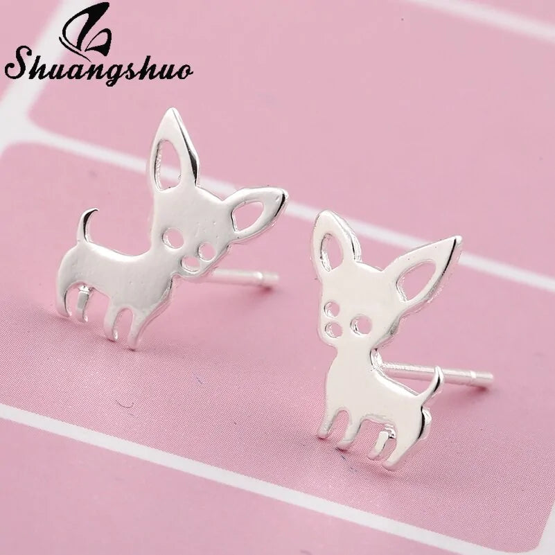 Stainless Steel Chihuahua Earrings WEM Support (www.WEM.support)