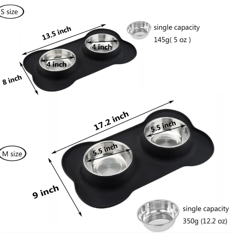 Bone-Shaped Silicone Pet Bowl Mat