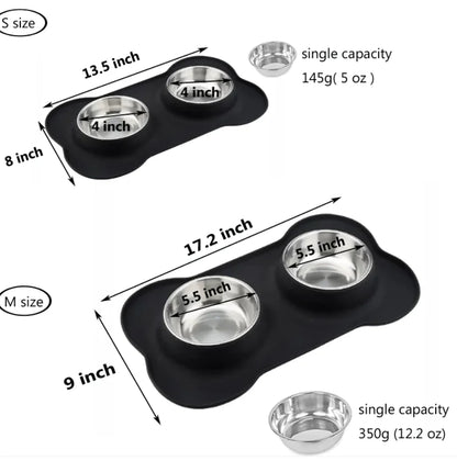 Bone-Shaped Silicone Pet Bowl Mat