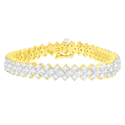 Pulseira de Diamantes em Ouro Amarelo 14K (4.00 cttw, Cor I-J, Clareza I1-I2) WEM Support (www.WEM.support)