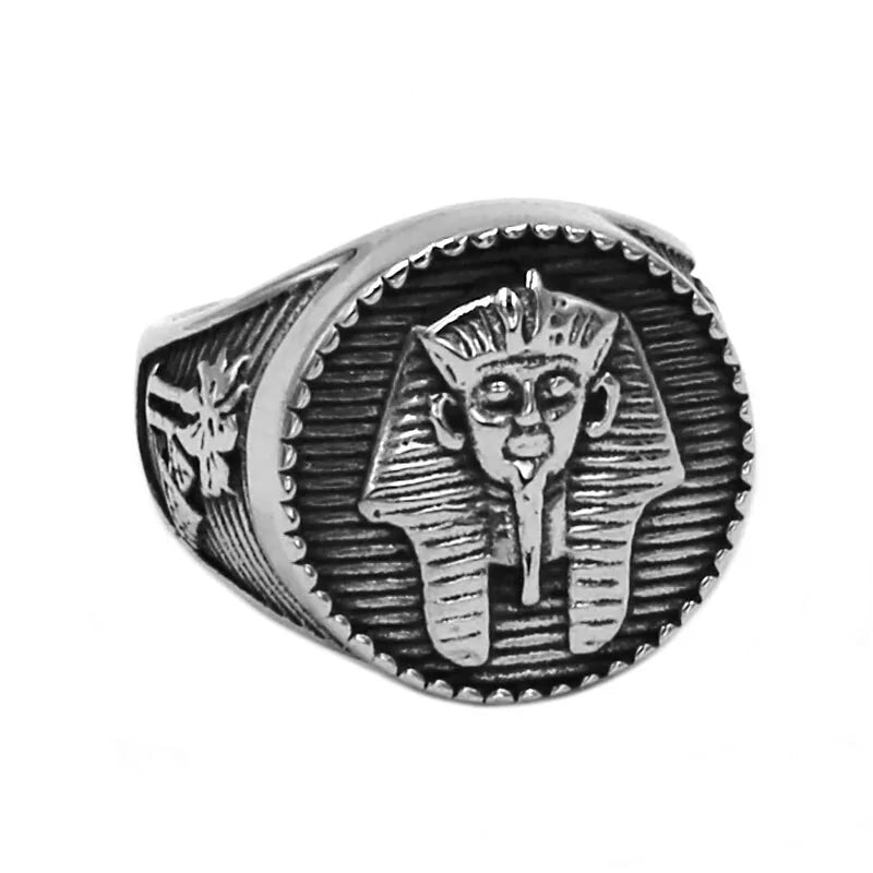 Egyptian Amulet Ring Stainless Steel WEM Support (www.WEM.support)