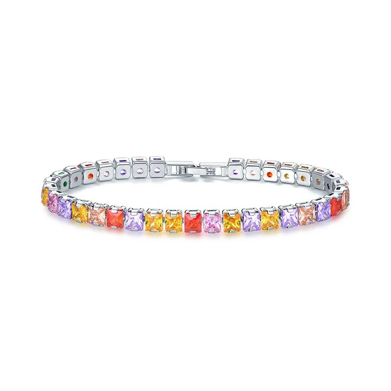 Clear Square Cubic Zirconia Tennis Bracelet WEM Support (www.WEM.support)