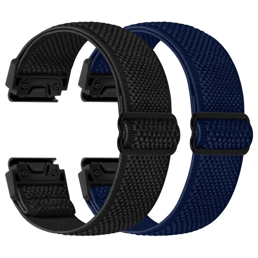 22mm Watch Bands for Garmin Fenix 8 47mm/Fenix E 47mm/Fenix 7/Fenix 7 Pro/Fenix 6/Fenix 6 Pro/Fenix 5/5 Plus/Instinct 2/Epix Gen 2/Approach S62/S60 Band, Quickfit Elastic Nylon Strap Wristband