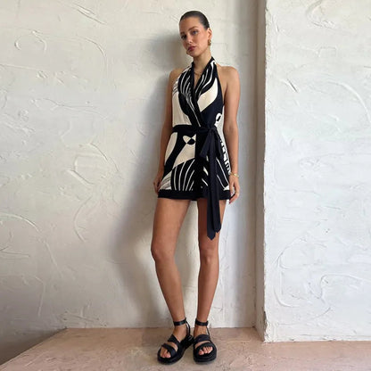 Nordic Style Halter Bare Back Dress HejK.com