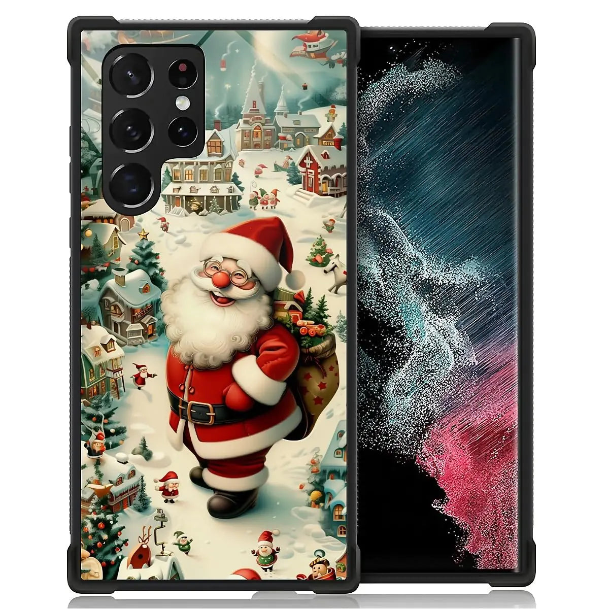 Case Compatible with Samsung Galaxy Z Fold 2 5G Case,Stained Glass Purple Flower Four Airbag Case for Galaxy Z Fold 2 5G,Christmas Drop Protection Case for Samsung Galaxy Z Fold 2 5G