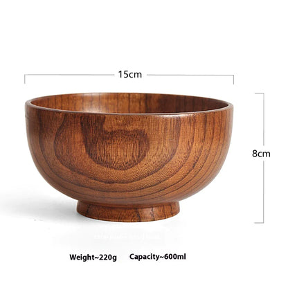 Solid Wood Soup & Noodle Bowl