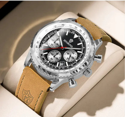 Men's Ultra-Thin Leather Strap Multifunctional Luminous Watch WEM Support (www.WEM.support)