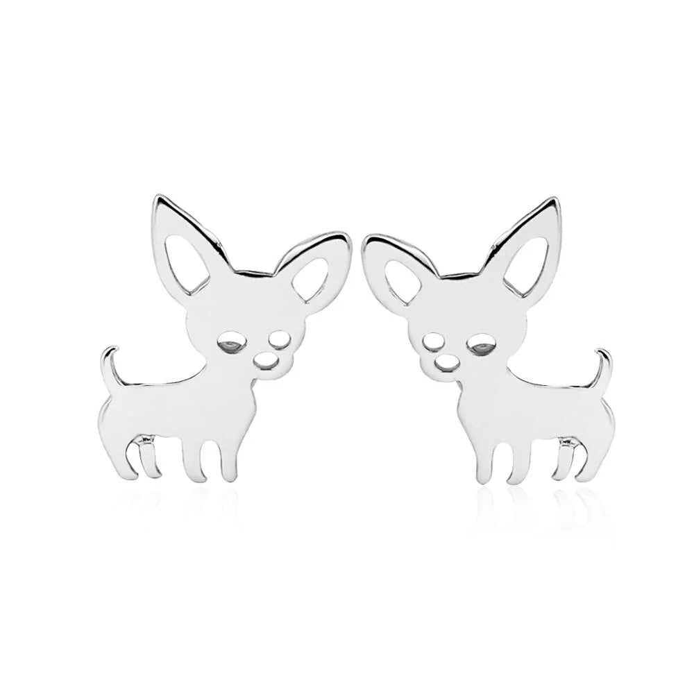 Stainless Steel Chihuahua Earrings WEM Support (www.WEM.support)