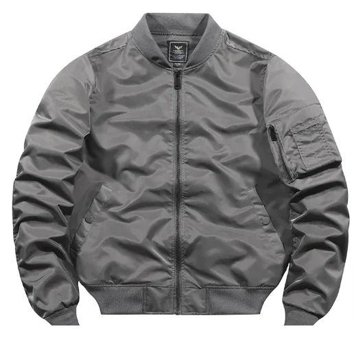 Solid Men's Autumn and Winter Bomber Jacket WEM Support (www.WEM.support)