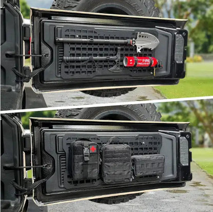 Tailgate Tactical Panel For Wrangler Tailgate Tool Kit Organizer Racks Compatible With  Wrangler 2007-2022 JK JKU  2018-2022 JL JLU WEM Support (www.WEM.support)