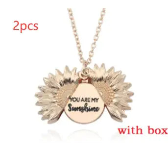 Sunflower Double Lettering Necklace WEM Support (www.WEM.support)